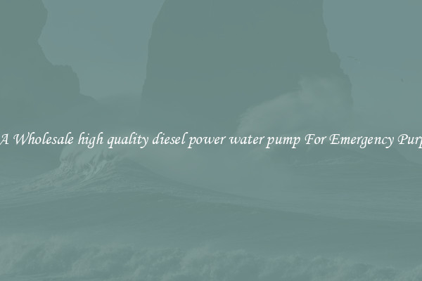 Get A Wholesale high quality diesel power water pump For Emergency Purposes