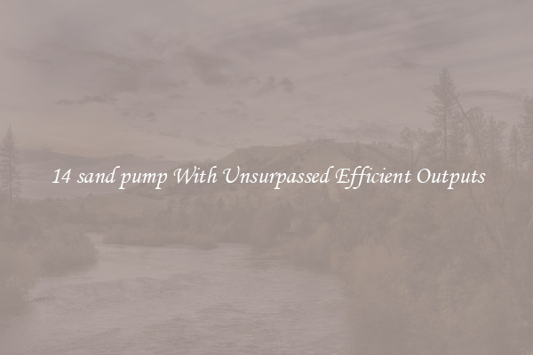 14 sand pump With Unsurpassed Efficient Outputs