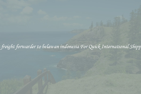 sea freight forwarder to belawan indonesia For Quick International Shipping