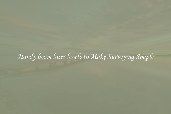 Handy beam laser levels to Make Surveying Simple