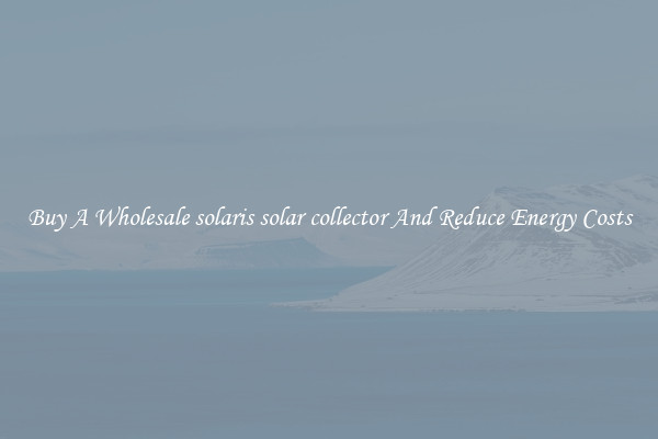 Buy A Wholesale solaris solar collector And Reduce Energy Costs