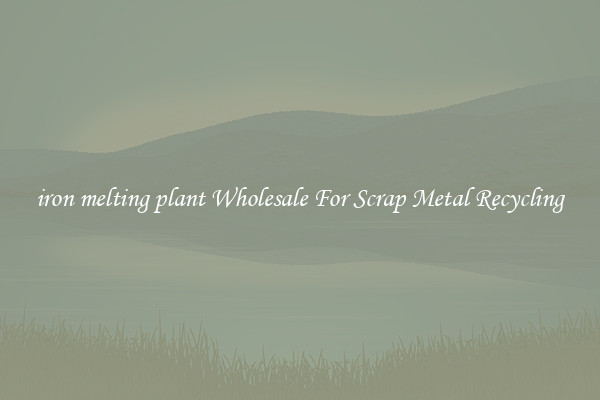 iron melting plant Wholesale For Scrap Metal Recycling