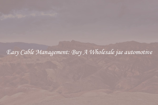 Easy Cable Management: Buy A Wholesale jae automotive