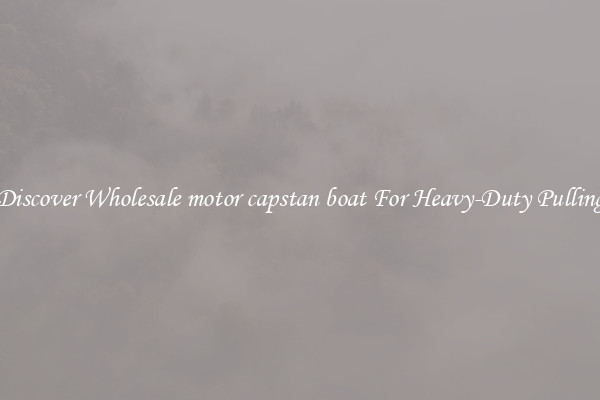 Discover Wholesale motor capstan boat For Heavy-Duty Pulling